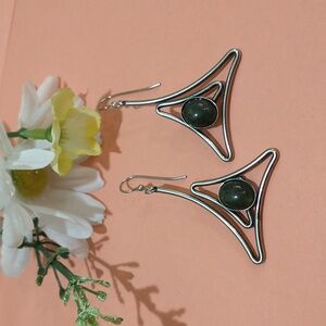 Contemporary Triangle Drop Earrings